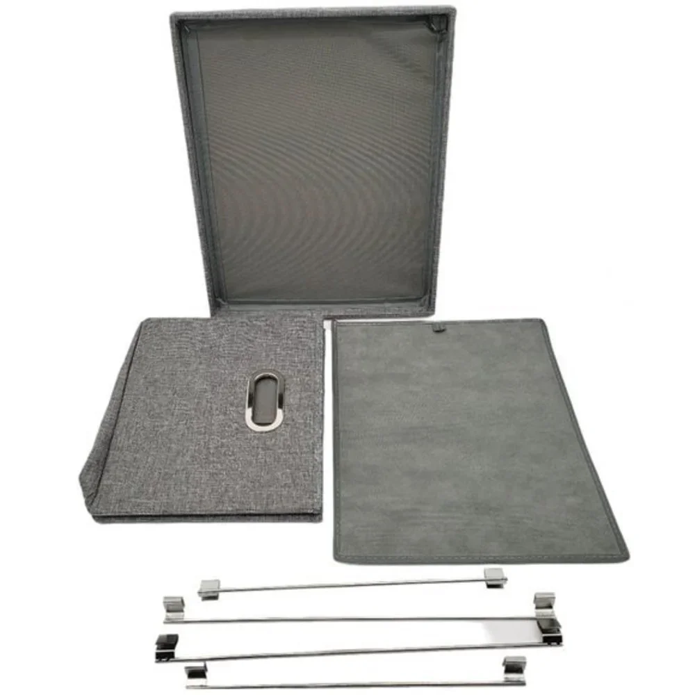 Collapsible File Storage Box w Lid Linen‎ Filing Storage Organizer with Rail New